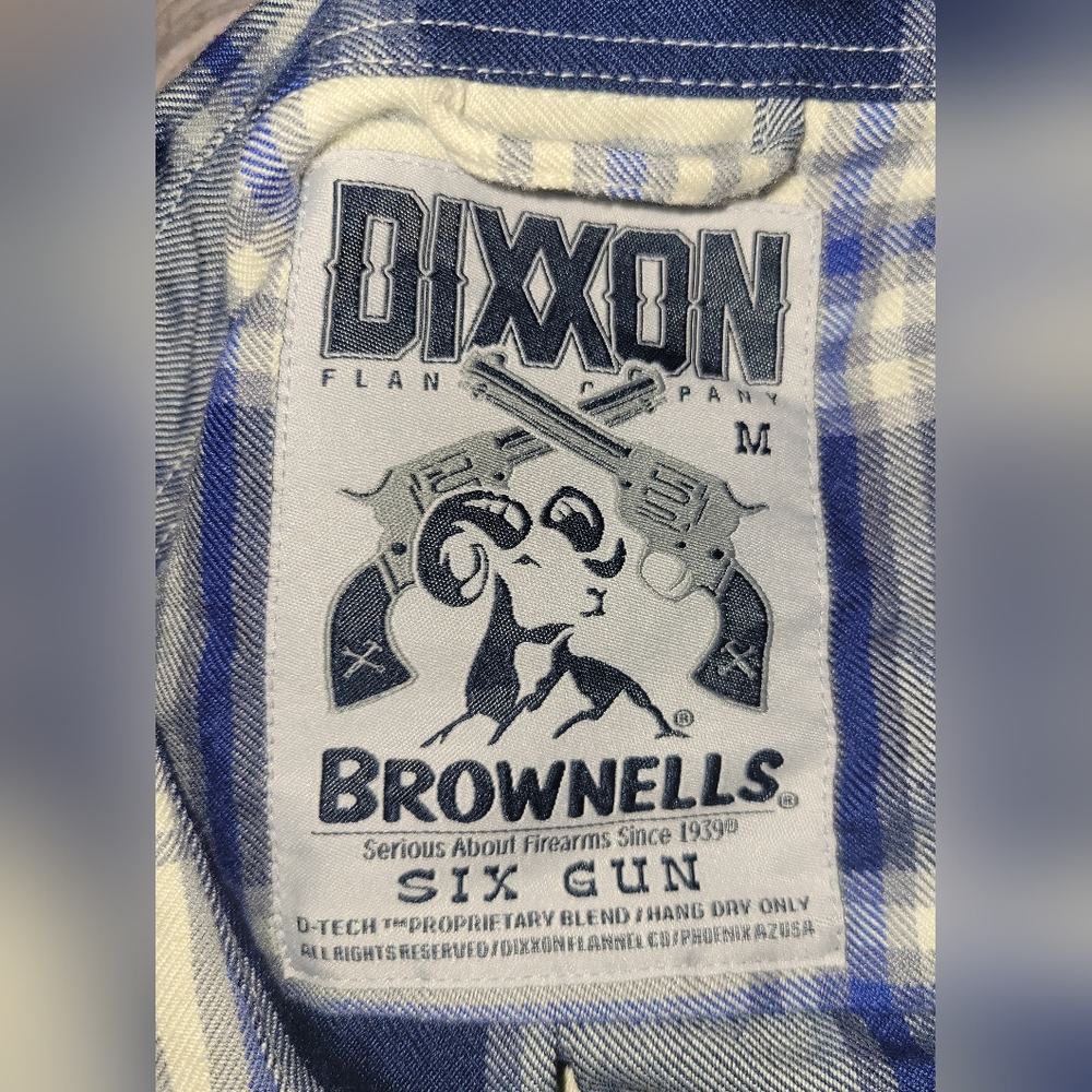 Dixxon Flannel Co Womens Brownells Six Gun Button-Up Shirt Blue/Cream Plaid Med - Picture 6 of 10